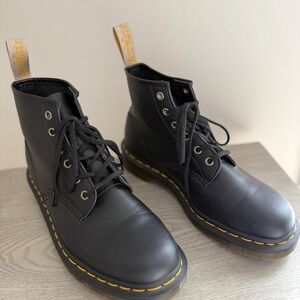Dr. Martens 101 Vegan Boots Black NWOT US Men 9 Women 10 EU 42 Lace Up